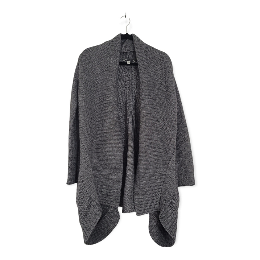 AUTUMN CASHMERE Cashmere & Merino Wool Open Draped Front Cardigan
